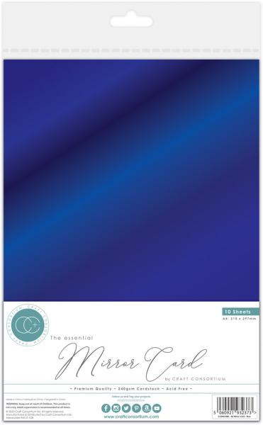 Craft Consortium - Spiegelkarton A4 "Blue" Mirror Card - 10 Bogen