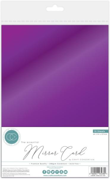 Craft Consortium - Spiegelkarton A4 "Purple" Mirror Card - 10 Bogen