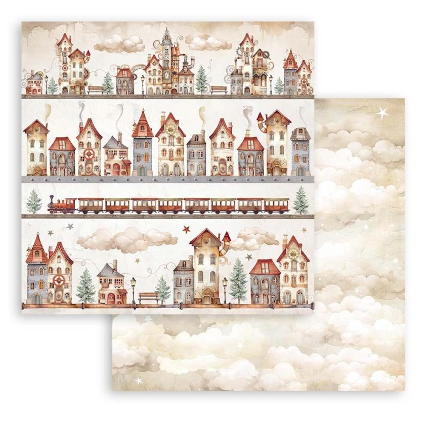 Stamperia - Designpapier "Gear up for Christmas" Maxi Paper Pack 12x12 Inch - 10 Bogen