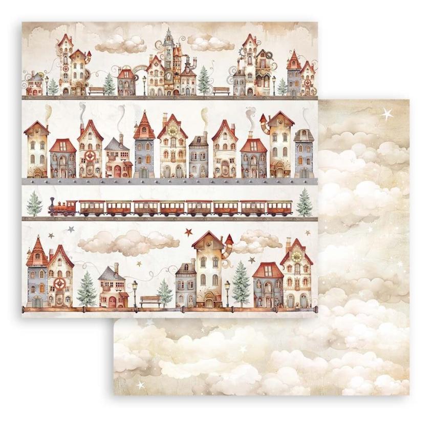 Stamperia - Designpapier "Gear up for Christmas" Maxi Paper Pack 8x8 Inch - 10 Bogen