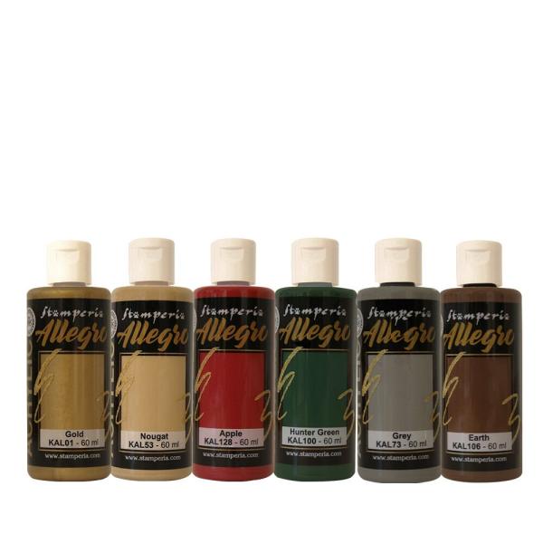 Stamperia - Acrylfarbe "Gear up for Christmas" Allegro Paint Kit 6x60 ml