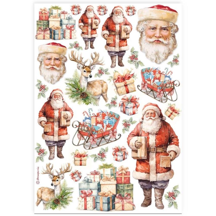 Stamperia - Decopatch Papier "Santa Claus" Decoupage A4 - 6 Bogen  