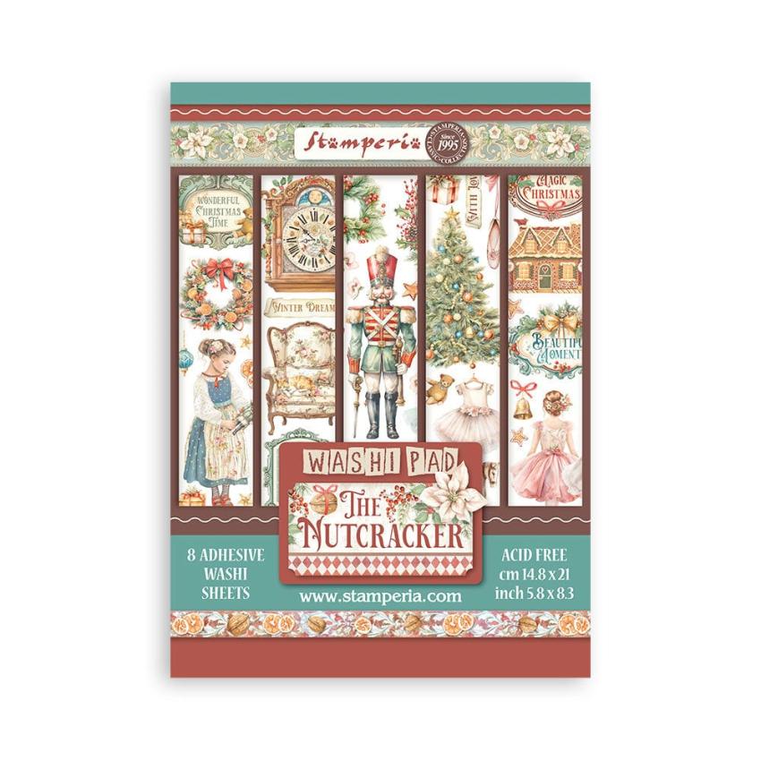 Stamperia - Washi Papier "The Nutcracker" Washi Pad 14,8x21cm - 8 Bogen