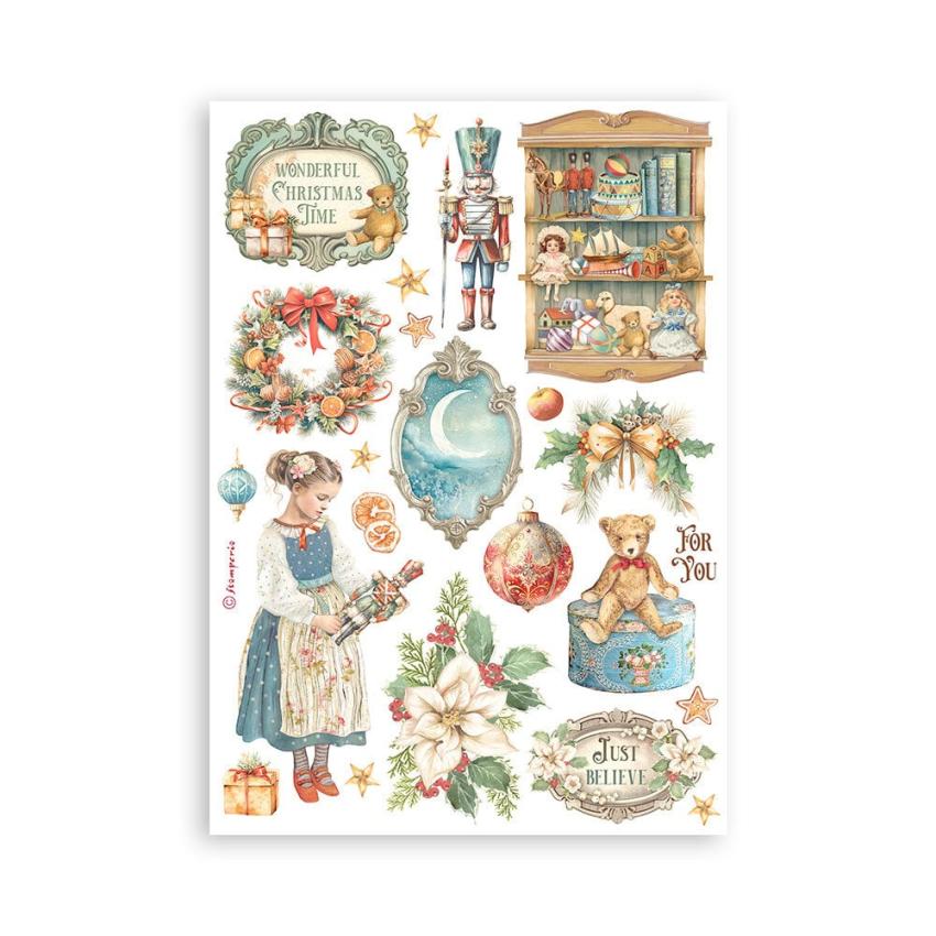 Stamperia - Washi Papier "The Nutcracker" Washi Pad 14,8x21cm - 8 Bogen