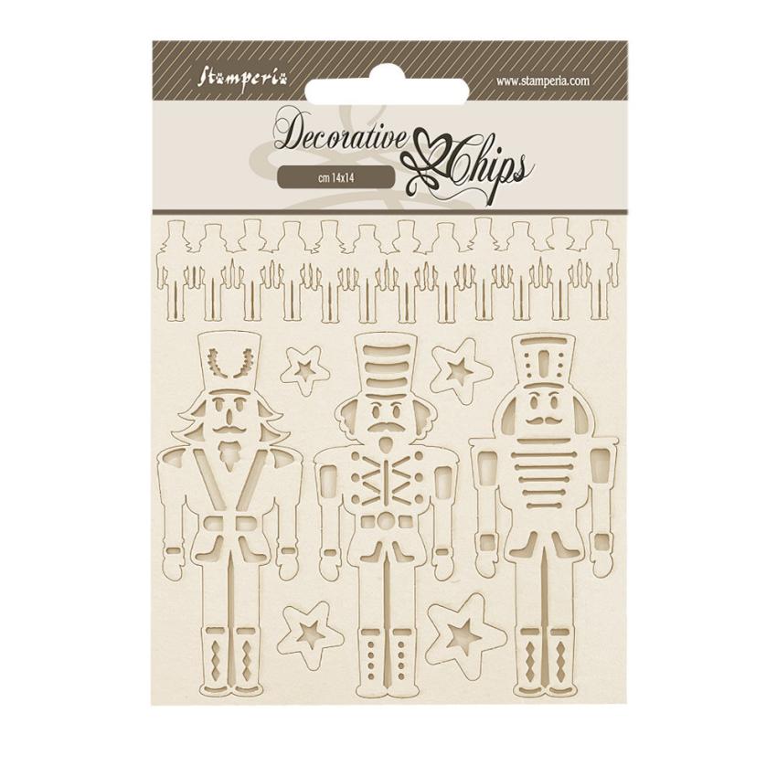 Stamperia - Holzteile 14x14 cm "Soldiers" Decorative Chips