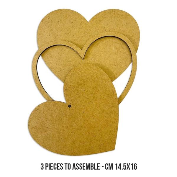 Stamperia - Holzteile "Hearts" MDF Crafty Shapes Blanks