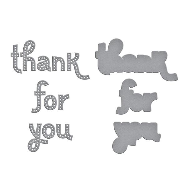 Spellbinders - Stanzschablone "Stitched Thank You & For You" Dies