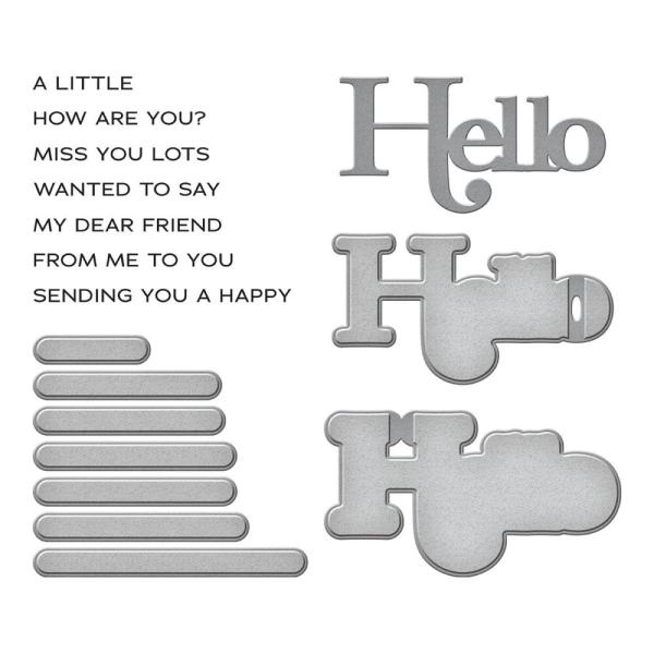 Spellbinders - Stempelset & Stanzschablone "A Little Hello Sentiments" Clear Stamps & Dies