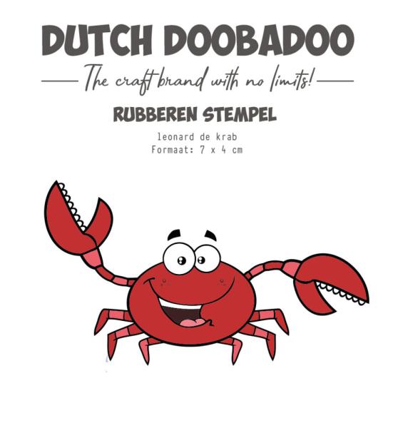 Dutch Doobadoo - Gummistempel "Leonard de Krab" Rubber Stamp 7x4cm