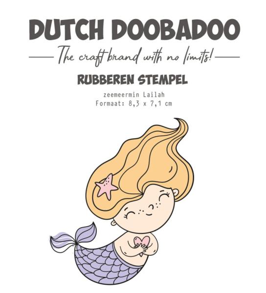 Dutch Doobadoo - Gummistempel "Zeemeermin Lailah" Rubber Stamp 8,3x7,1cm