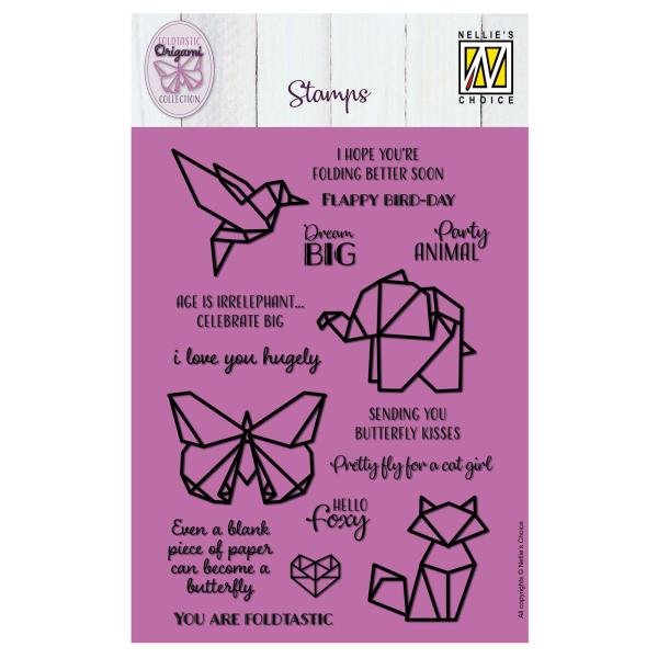 Nellie Snellen - Stempelset "Foldtastic Origami" Clear Stamps 