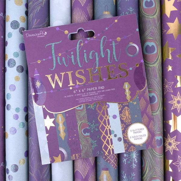 Dovecraft - Designpapier "Twilight Wishes" Paper Pack 6x6 Inch - 36 Bogen