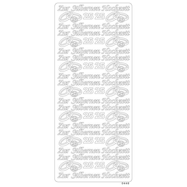 Vaessen Creative - Aufkleber "Zur Silbernen Hochzeit" Sticker 10x23cm - 10 Bogen