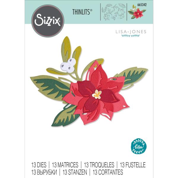 Sizzix - Stanzschablone "Mehrlagige Weihnachtsblume" Thinlits Craft Dies by Lisa Jones