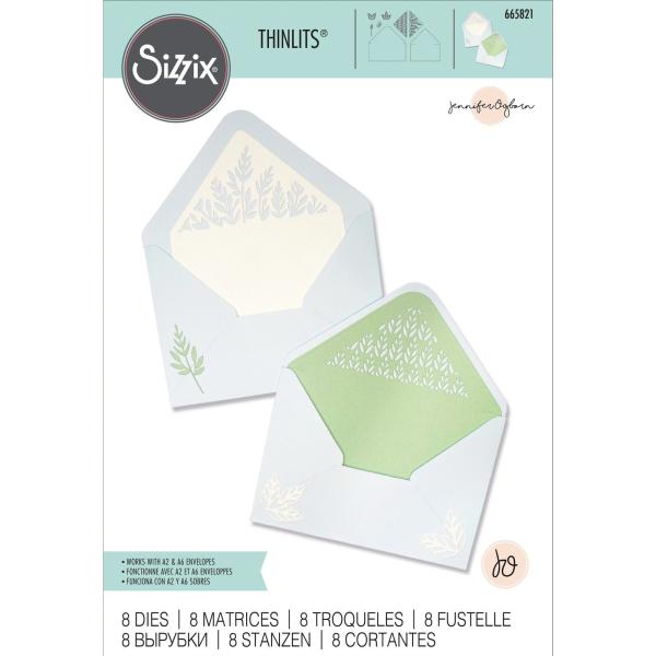 Sizzix - Stanzschablone "Botanic Envelope Liners" Thinlits Craft Dies by Jennifer Ogborn