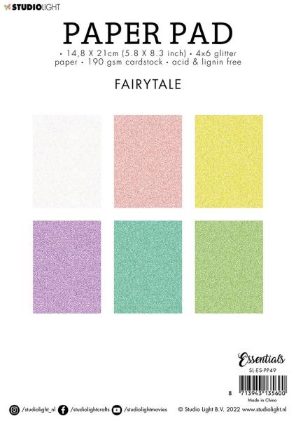 Studio Light - Glitzerpapier "Fairytale" Glitter Paper Pad A5 - 36 Bogen