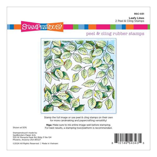 Stampendous - Gummistempel "Leafy Lines" Cling Stamps