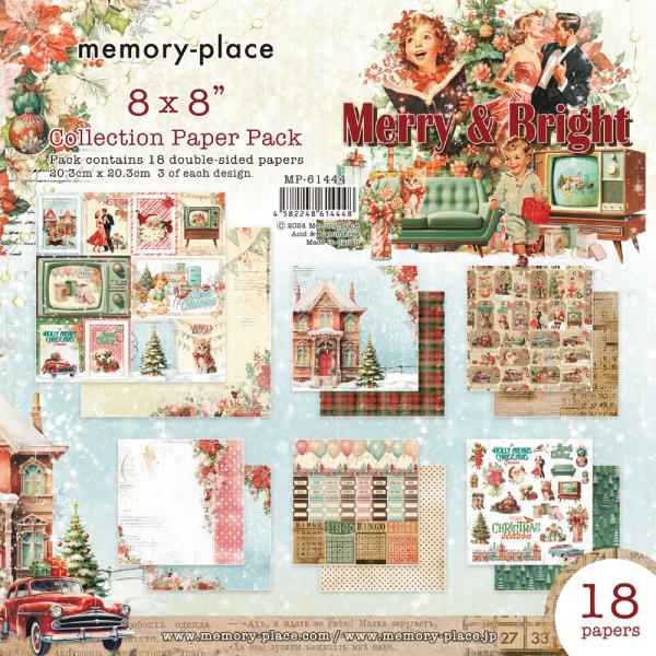 Memory Place - Designpapier "Merry & Bright" Paper Pack 8x8 Inch - 18 Bogen