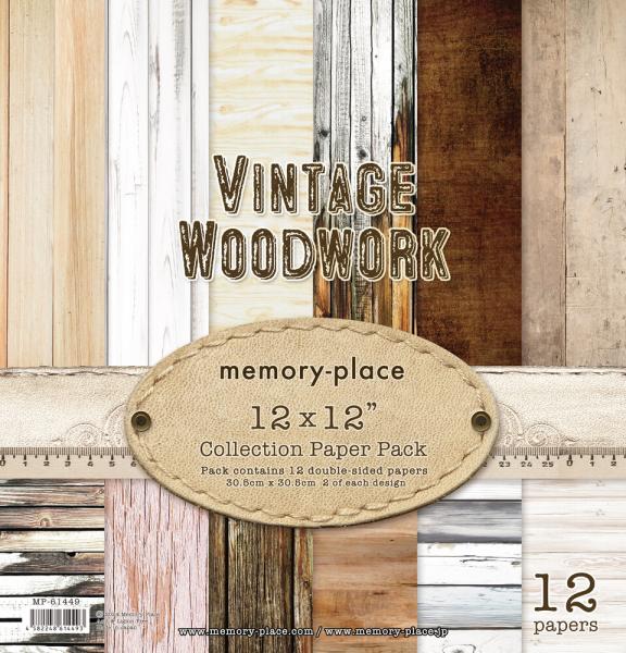 Memory Place - Designpapier "Vintage Woodwork" Paper Pack 12x12 Inch - 12 Bogen