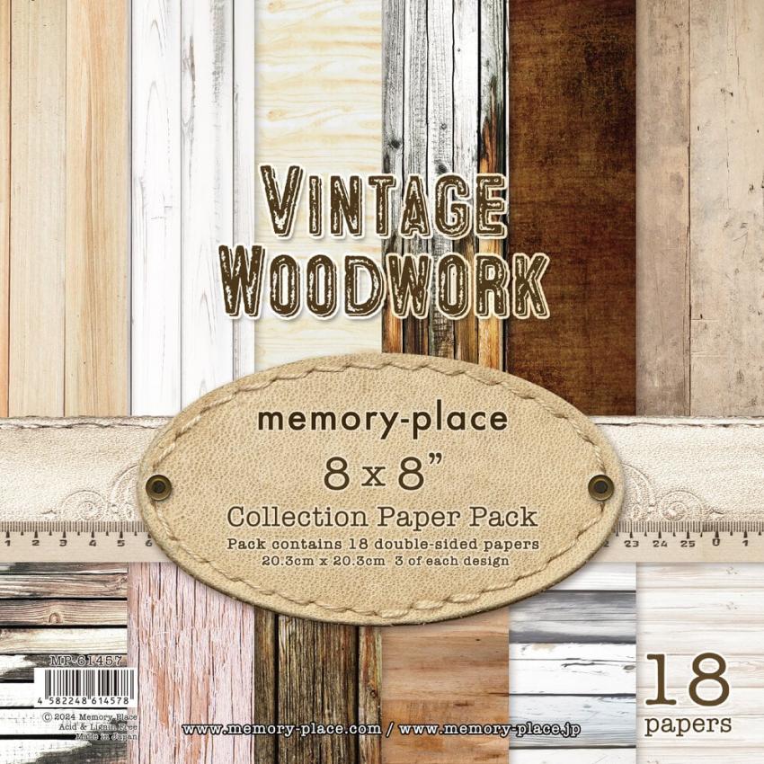 Memory Place - Designpapier "Vintage Woodwork" Paper Pack 8x8 Inch - 18 Bogen