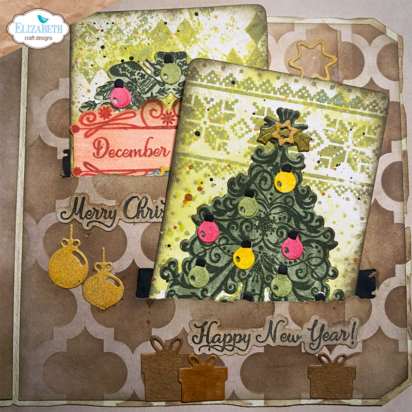 Elizabeth Craft Designs - Stempel & Stanzeschablone "December Romance & Christmas Phrases" Stamp & Dies