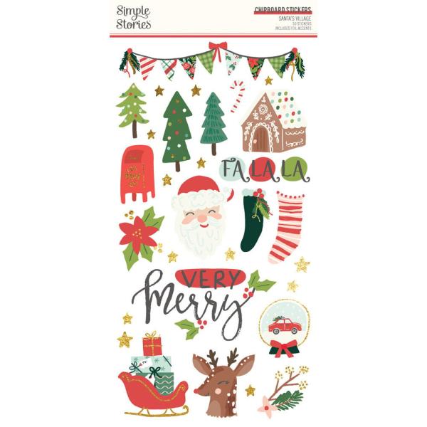 Simple Stories - Aufkleber "Santa's Village" Chipboard Sticker 