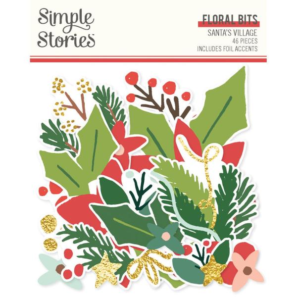 Simple Stories - Stanzteile "Santa's Village" Floral Bits & Pieces 