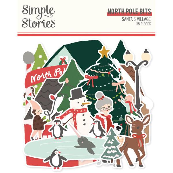 Simple Stories - Stanzteile "Santa's Village" North Pole Bits & Pieces 