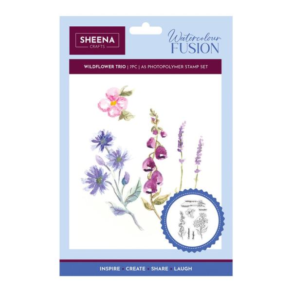 Crafters Companion - Stempelset "Wildflower Trio" Clear Stamps