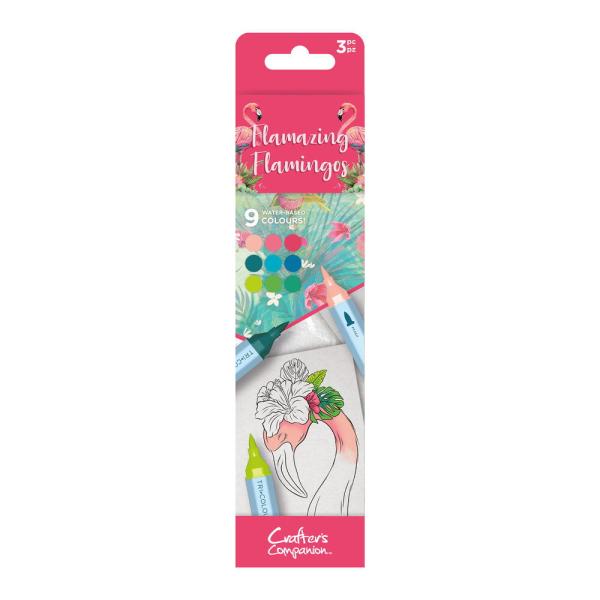 Crafters Companion - Aquarellstifte "Flamazing Flamingos" TriColor Aqua Marker