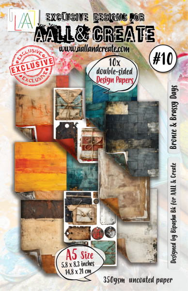 AALL and Create - Designpapier "Bronze & Brassy Days" Paper Pack A5 - 10 Bogen