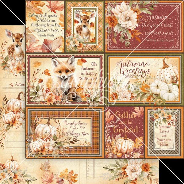 Graphic 45 - Designpapier "Autumn Greetings" Collection Pack 8x8 Inch - 16 Bogen