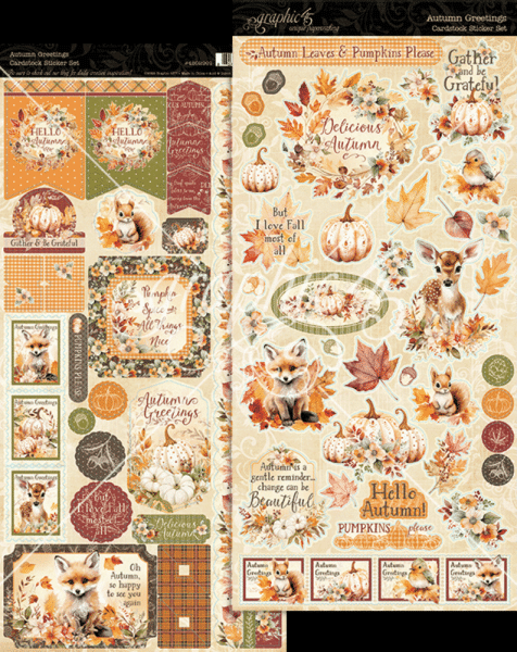 Graphic 45 - Aufkleber "Autumn Greetings" Sticker