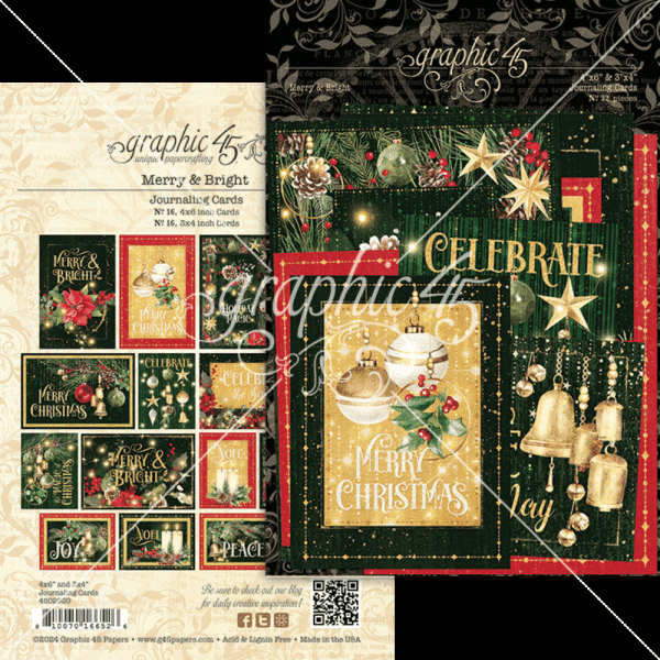 Graphic 45 "Merry & Bright" Journaling Cards