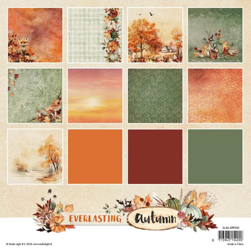 Studio Light - Designpapier "Everlasting Autumn" Paper Pack 8x8 Inch - 36 Bogen