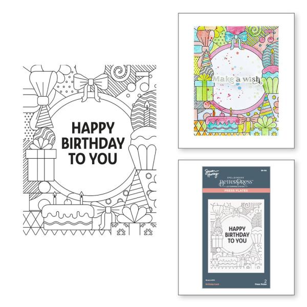 Spellbinders - Buchdrucktechnik "Birthday Bash" BetterPress Plate & Dies by Simon Hurley