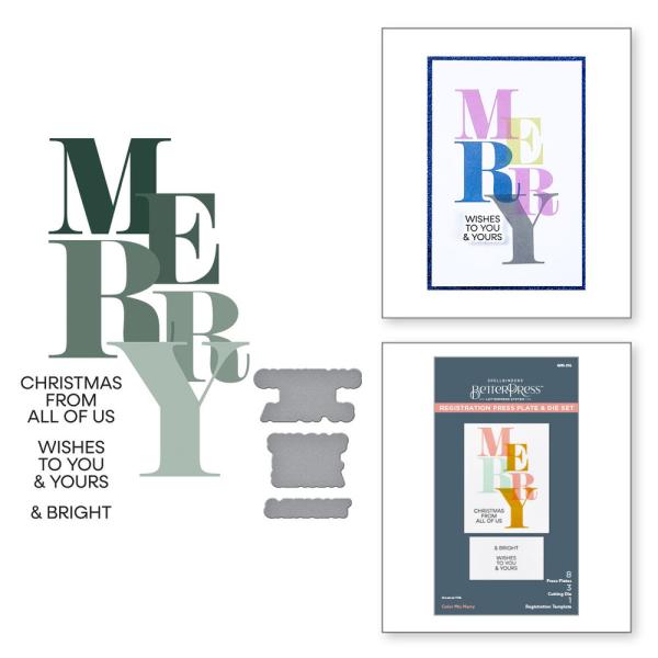 Spellbinders - Buchdrucktechnik "Color Mix Merry" BetterPress Plate & Dies