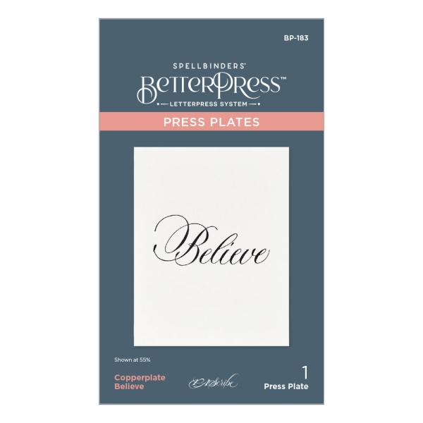 Spellbinders - Buchdrucktechnik "Copperplate Believe" BetterPress Plate