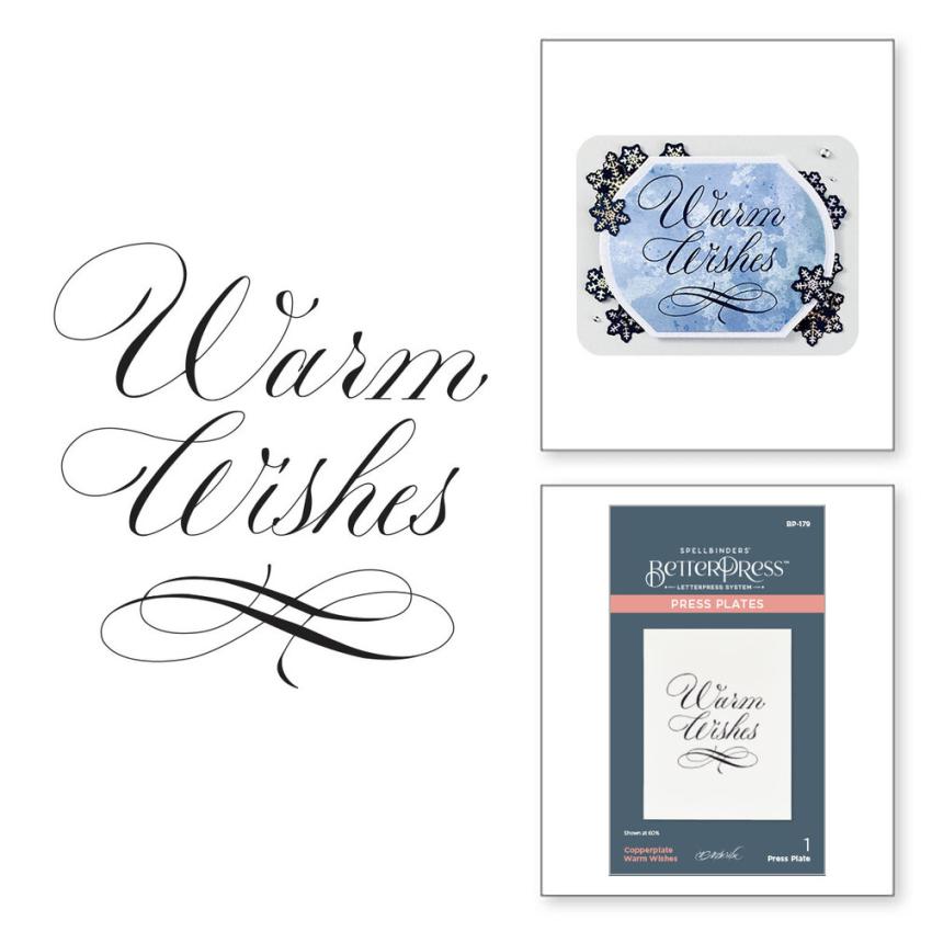 Spellbinders - Buchdrucktechnik "Copperplate Warm Wishes" BetterPress Plate