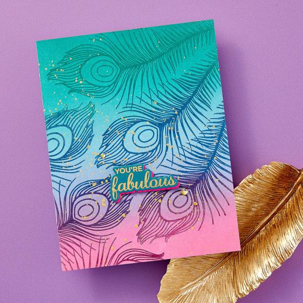 Spellbinders - Buchdrucktechnik "Fabulous Feathers" BetterPress Plate & Dies