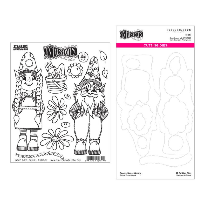 Spellbinders - Stempelset & Stanzschablone "Gnome Sweet Gnome" Clear Stamps & Dies by Dyan Reaveley