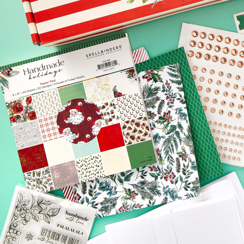 Spellbinders - Designpapier "Handmade Holidays" Paper Pack 6x6 Inch - 40 Bogen