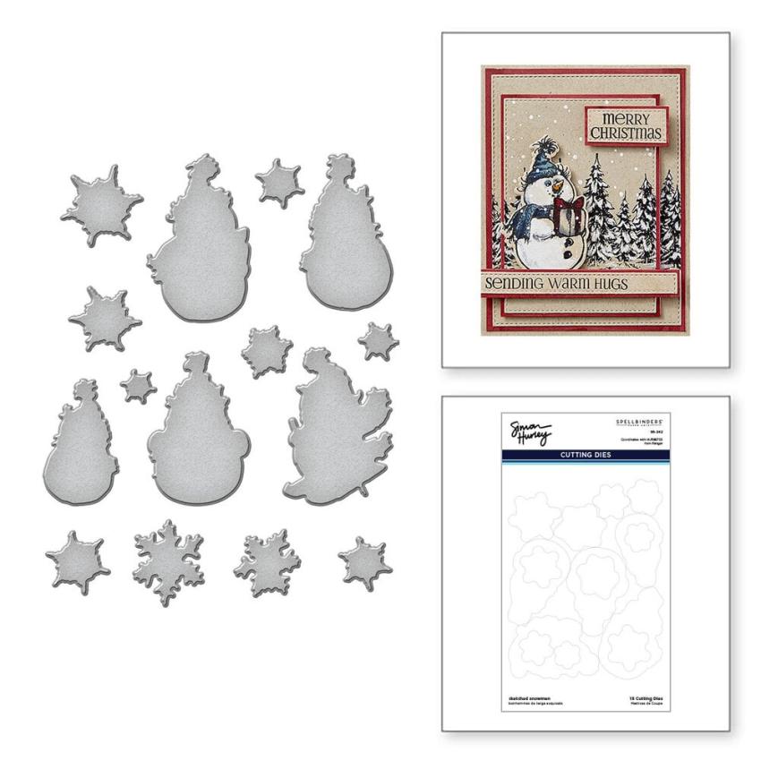 Spellbinders - Stanzschablone "Sketched Snowmen" Dies by Simon Hurley