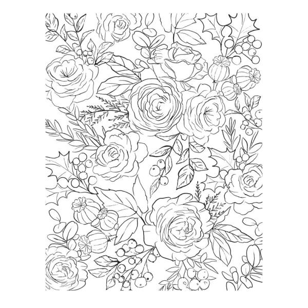 Spellbinders - Buchdrucktechnik "Winter Rose Background" BetterPress Plate