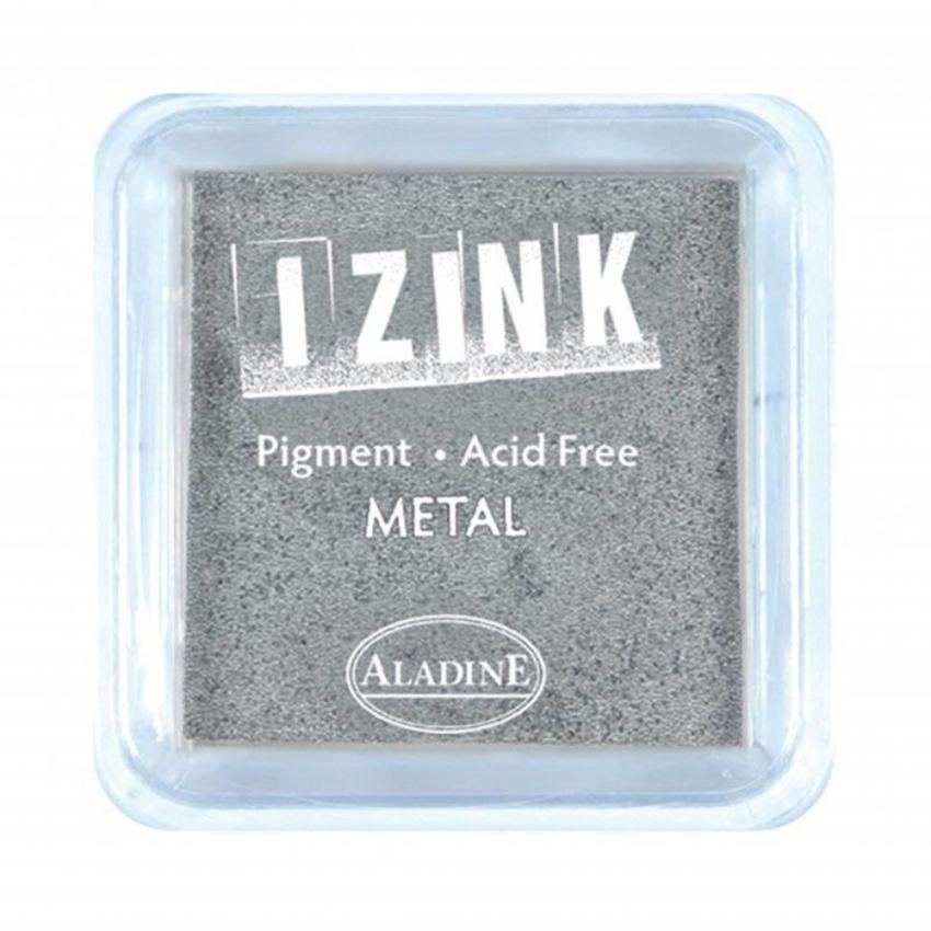 Aladine - Izink Pigment Ink Pad "Metal Silver" Pigment Stempelkissen