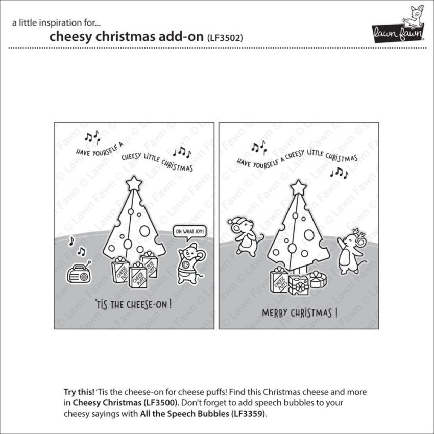 Lawn Fawn - Stempelset "Cheesy Christmas" Clear Stamp Add-On