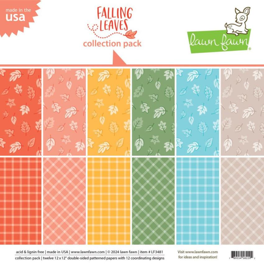 Lawn Fawn - Designpapier Falling Leaves" Paper Pad 12x12 Inch - 12 Bogen