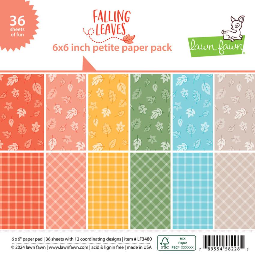 Lawn Fawn - Designpapier "Falling Leaves" Paper Pad 6x6 Inch - 36 Bogen