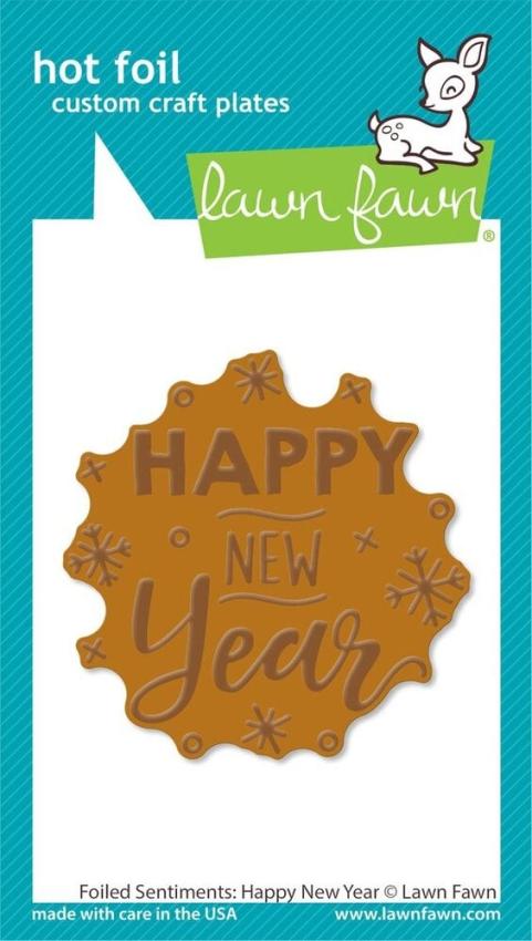 Lawn Fawn - Heißfolienplatte "Foiled Sentiments: Happy New Year" Hot Foil Plate