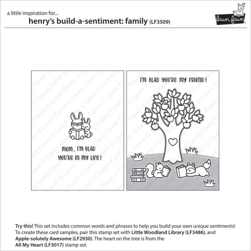 Lawn Fawn - Stempelset "Henry's Build-A-Sentiment: Family" Clear Stamp